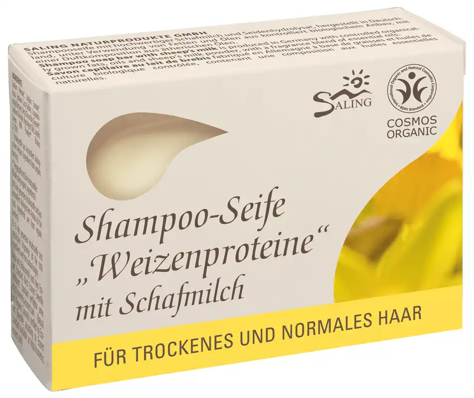 Beliebt Saling Shampoo-Seife Weizenproteine mit Schafmilch für trockenes und normales Haar 12 x 125g