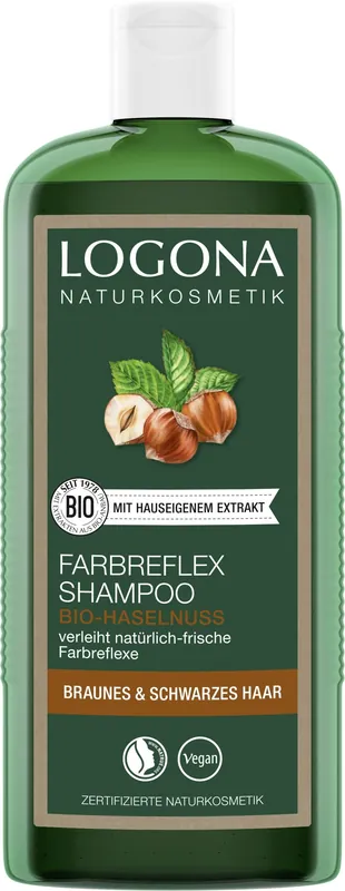 Letzte Chance Logona Farbreflex Shampoo Bio-Haselnuss Braunes und Schwarzes Haar 250ml