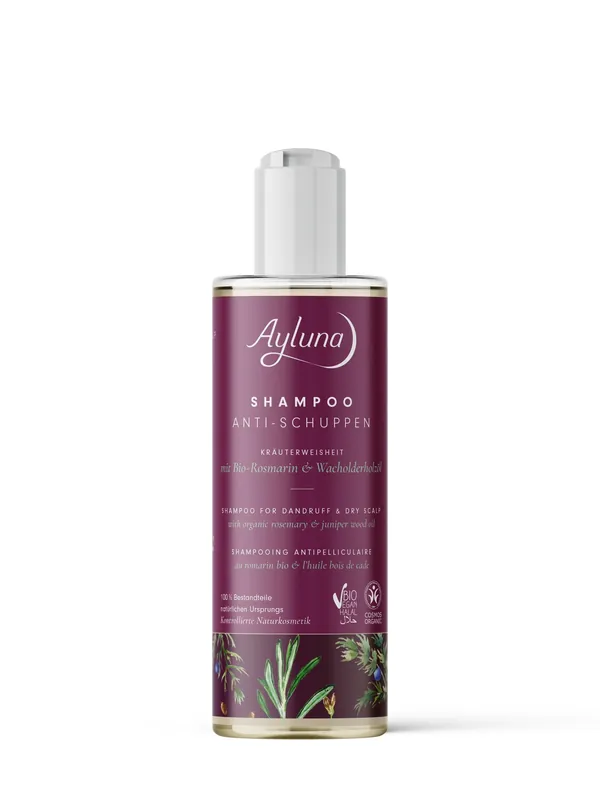 Schneller Versand Ayluna Shampoo Anti-Schuppen Kräuterweisheit mit Bio-Rosmarin & Wacholderholzöl 250ml