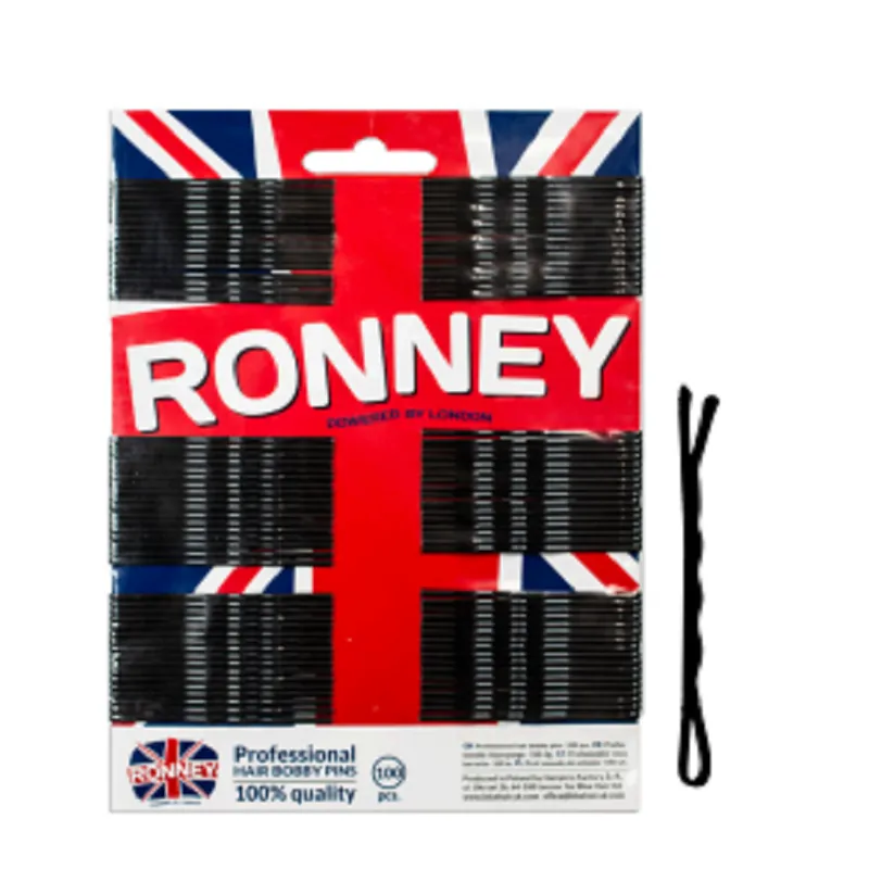 Ronney Waved hairgrip ball pointed black 100 pcs. SALE Hochwertig