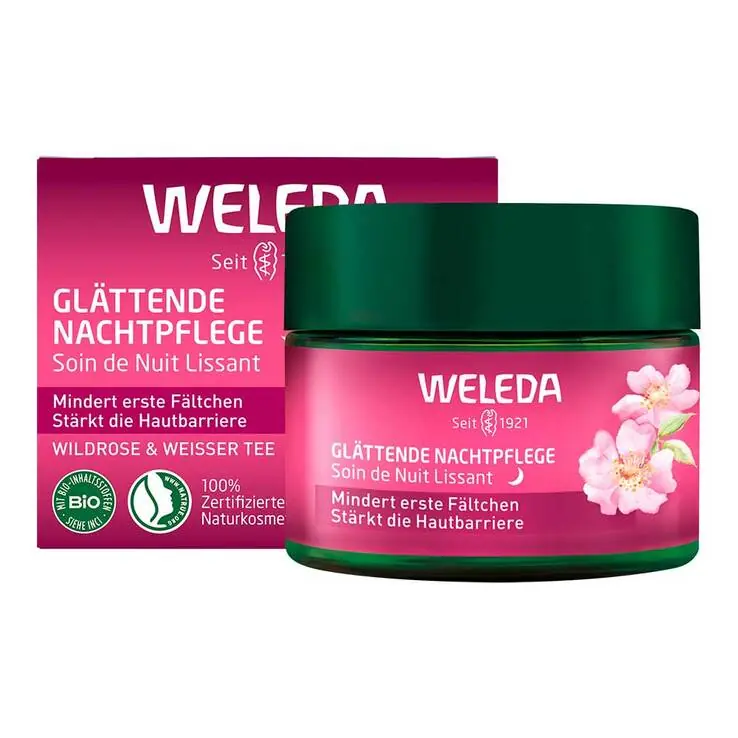 Weleda glättende Nachtpflege Wildrose & weißer Tee, 40 ml Expressversand