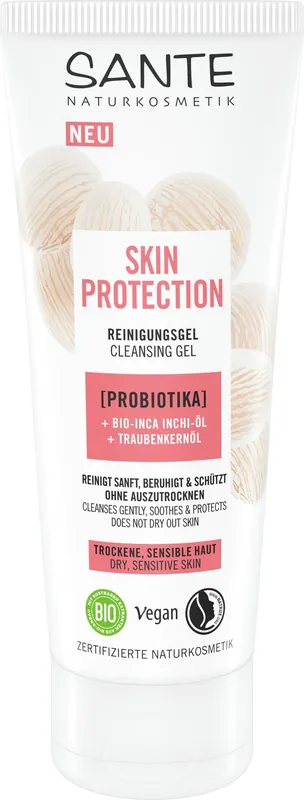 Sante Skin Protection Reinigungsgel mit Probiotika, Bio-Inca Inchi-Öl & Traubenkernöl 4 x 100ml Sofort Bestellen