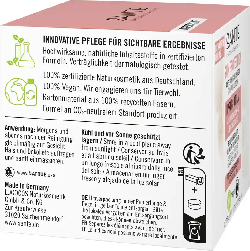 Preis Gesenkt Sante Skin Protection 24h Feuchtigkeitscreme mit Probiotika, Bio-Inca Inchi-Öl & Bio-S 4 x 50ml