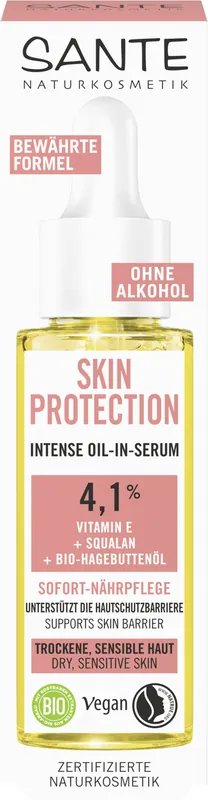 Sante Skin Protection Intense Serum mit Vitamin E, Squalan & Bio-Hagebuttenöl 4 x 30ml Kostenloser Rückversand