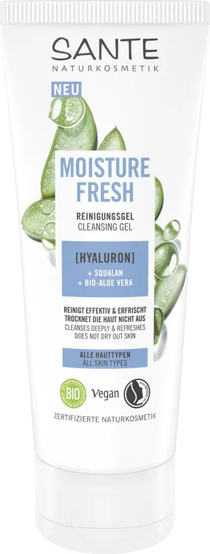 Kracherpreis Sante Moisture Fresh Reinigungsgel mit Hyaluron, Squalan & Bio-Aloe Vera 4 x 100ml