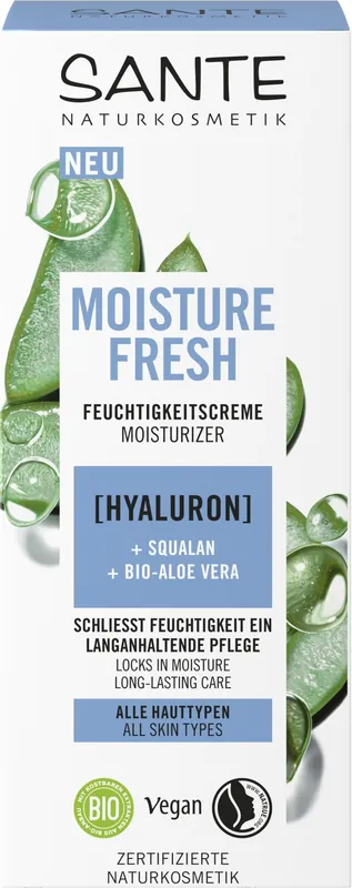Mengenrabatt Sante Moisture Fresh Feuchtigkeitscreme mit Hyaluron, Squalan & Bio-Aloe Vera 4 x 50ml