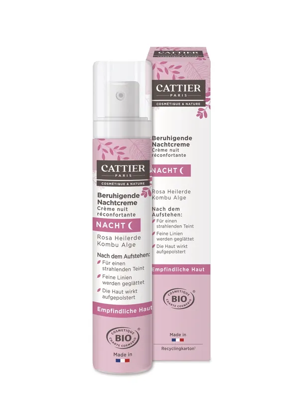 Echt Cattier Paris Cattier Beruhigende Nachtcreme rosa Heilerde empfindliche Haut 3 x 50ml