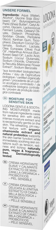 Sichere Zahlung Logona PUR Sanfte & beruhigende Feuchtigkeitscreme Bio-Kamillenextrakt + Probiot 4 x 30ml