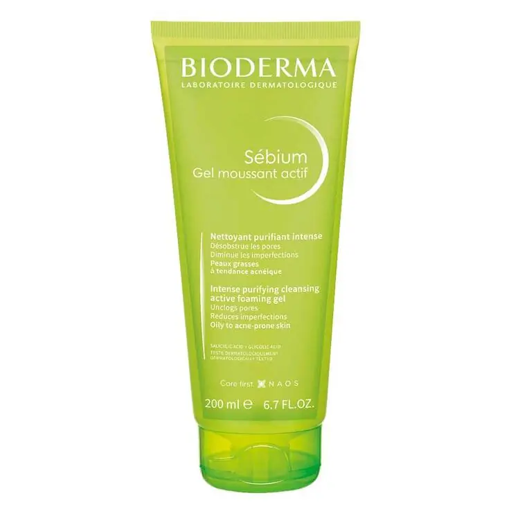 Im Trend Bioderma Sebium Gel Moussant Actif Reinigungsgel für unreine, ölige, zu Akne neigende Haut, 200 ml