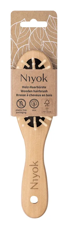 Neue Kollektion Niyok Holz-Haarbürste klein 1 Stück