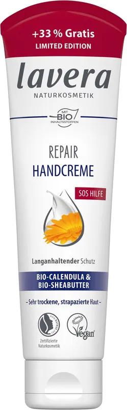 lavera REPAIR HANDCREME +33 Prozent, 100ML, DE 4 x 100ml Geprüft