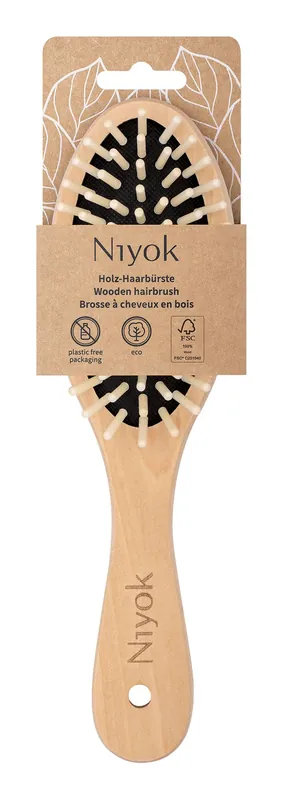 Kracherpreis Niyok Holz-Haarbürste 12 x 1 Stück