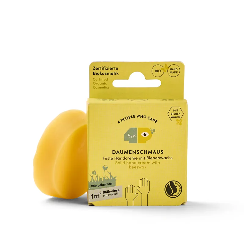 4peoplewhocare Daumenschmaus Feste Handcreme mit Bienenwachs Nachfüller 30g Premium
