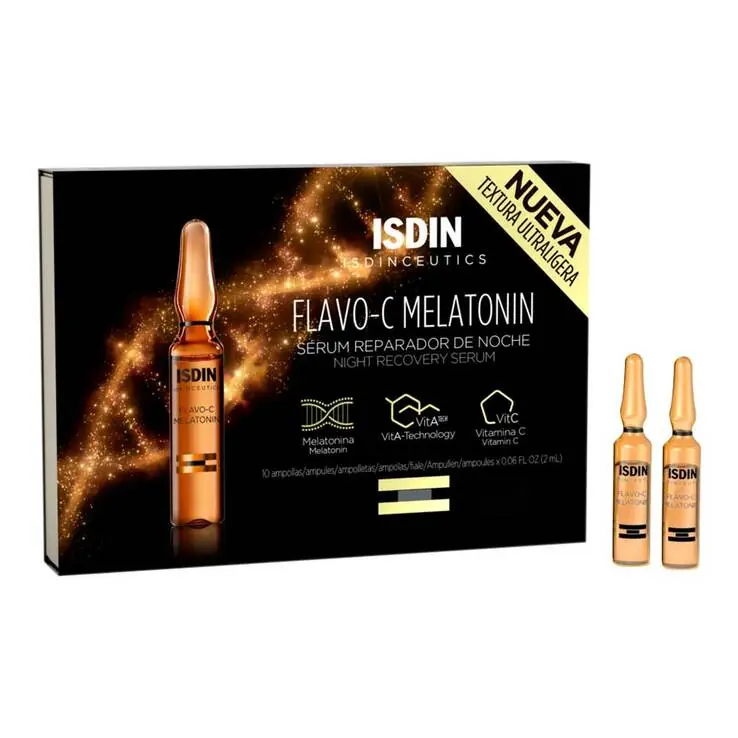 Geprüft ISDIN Isdinceutics Flavo-C Melatonin Serum Ampulle , 10X2 ml