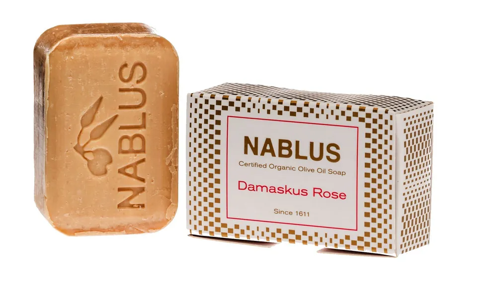 Direktkauf Nablus Soap Olivenölseifen Nablus Soap Natürliche Olivenseife Damaskus Rose 100g