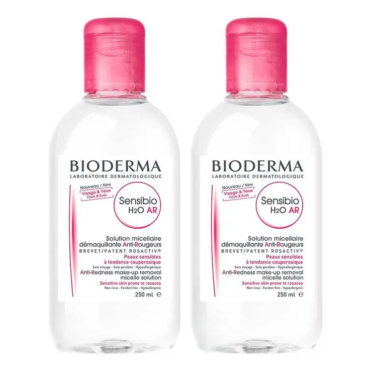 Bioderma Sensibio H2O AR Lösung für zu Rötungen neigende Haut, 2X250 ml Exklusiv