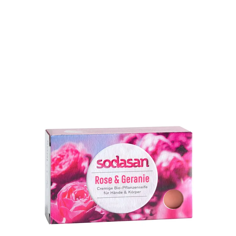 sodasan Feste Seife Rose & Geranie 100g Online Kaufen