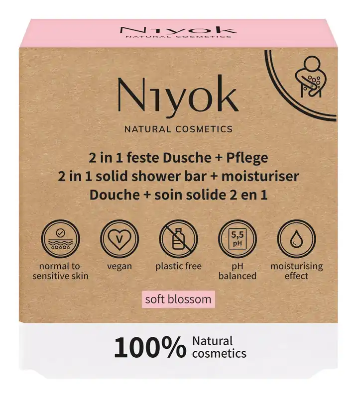 Niyok – 2 in 1 feste Dusche & Pflege Soft Blossom 80g Großhandel