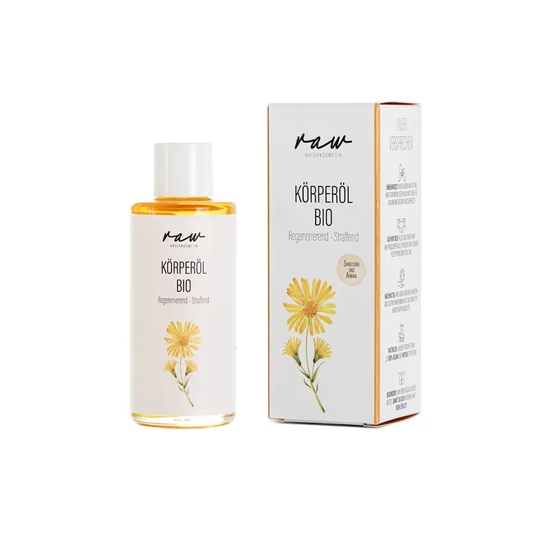 raw Naturkosmetik Bio Körperöl Regenerierend und Straffend mit Sanddorn, Mohnöl sowie Bio Arnika 100ml Gleich Bestellen
