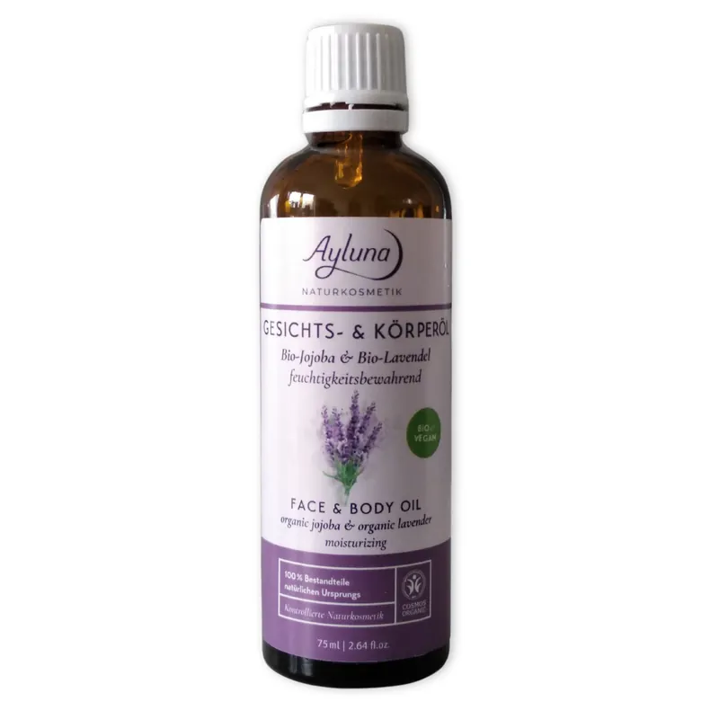 Kracherpreis Ayluna Gesichts- & Körperöl Bio-Jojoba & Bio-Lavendel feuchtigkeitsbewahrend 75ml