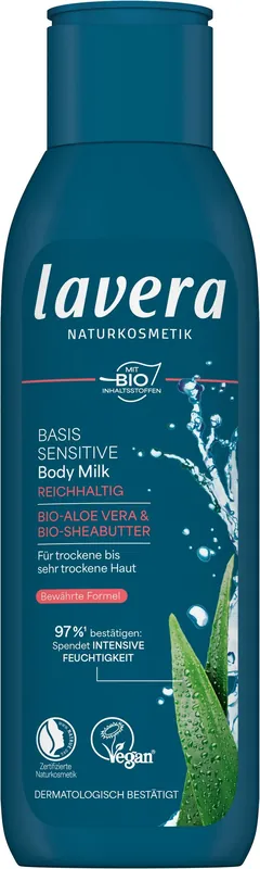 Mengenrabatt lavera Basis Sensitive Body Milk Reichhaltig 4 x 250ml