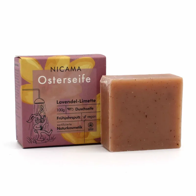 Original NICAMA zertifizierte Osterseife Lavendel-Limette 6 x 100g