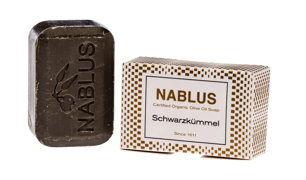 Nablus Soap Olivenölseifen Nablus Soap Natürliche Olivenseife Schwarzkümmel 100g Markenprodukt