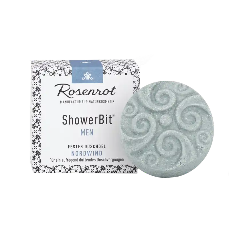 Rosenrot Naturkosmetik ShowerBit® – festes Duschgel MEN Nordwind – 60g – in Schachtel 60g Neue Ware