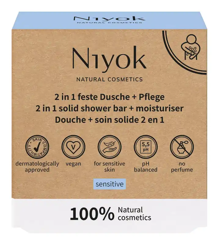 Niyok – 2 in 1 feste Dusche & Pflege Sensitiv 6 x 80g Sonderaktion
