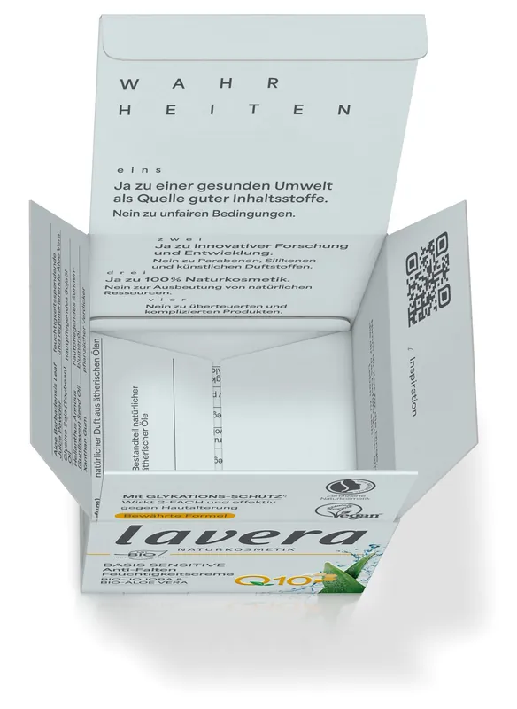 Zertifiziert lavera Basis Sensitive Anti-Falten Feuchtigkeitscreme Q10 50ml