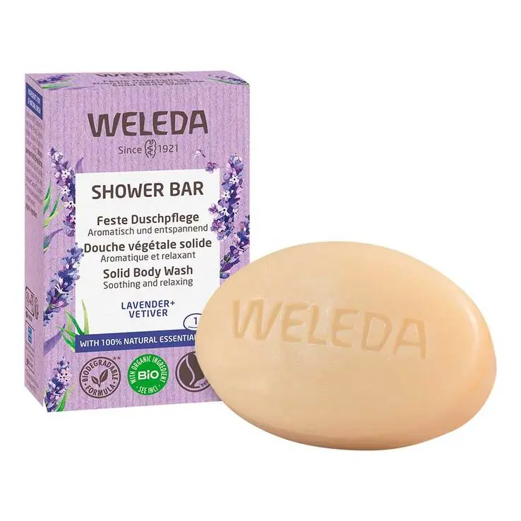 Premium Weleda feste Duschpflege Lavender + Vetiver, 75 g