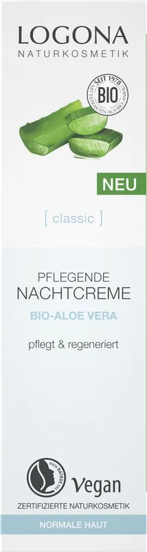 Zertifiziert Logona CLASSIC Pflegende Nachtcreme Bio-Aloe Vera 30ml