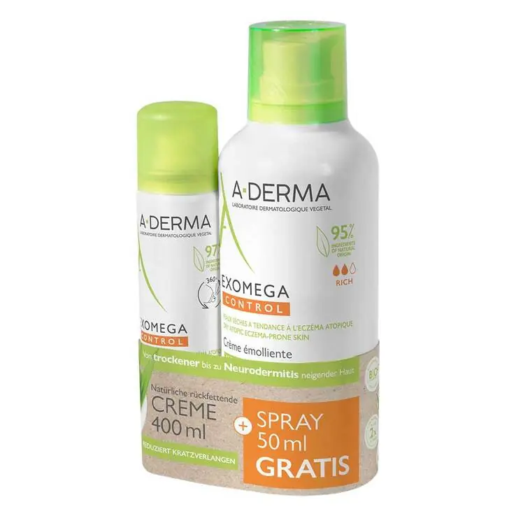 Begrenztes Angebot A-Derma Exomega Control Creme + Spray Promo-Kit, 1 St