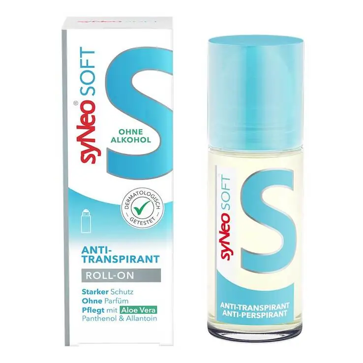 Neue Kollektion syNeo 5 soft Antitransparent ohne Alkohol Roll-on unisex, 50 ml