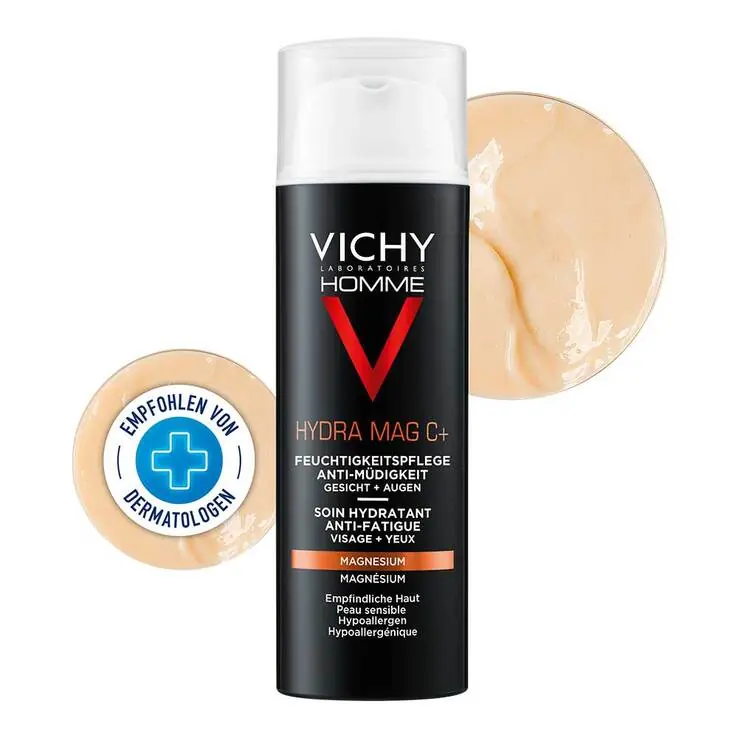 Neuheit Vichy Homme Hydra Mag C + Feuchtigkeitspflege für Gesicht und Augen, 50 ml