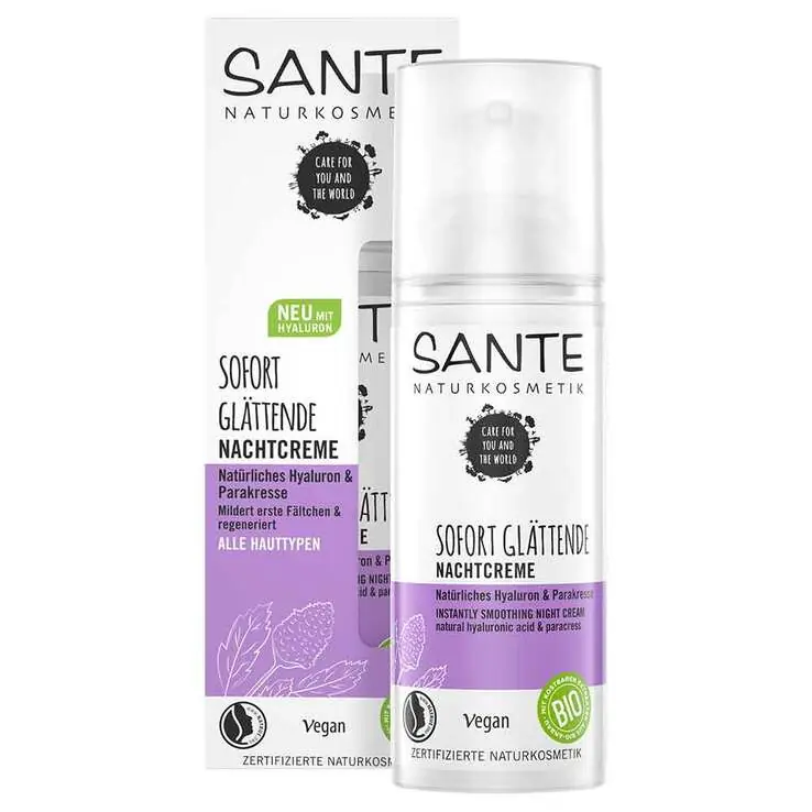 Heute Kaufen Sante glättende Nachtcreme Hyaluron & Parakresse, 50 ml